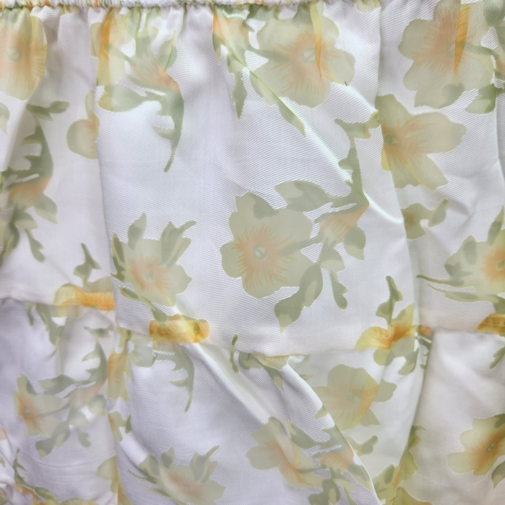 Layered With Love Dress Womens 2X Yellow Fade Floral Square Neck Tiered Jacquard - Picture 5 of 11